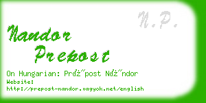 nandor prepost business card